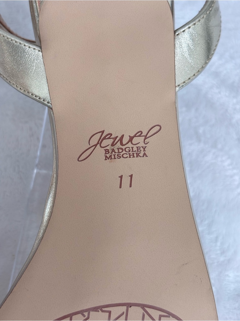 JEWEL BADGLEY MISHKA Charisma Gold Kitten Heel Ankle Strap Sandal--NEW--11 - Picture 12 of 13